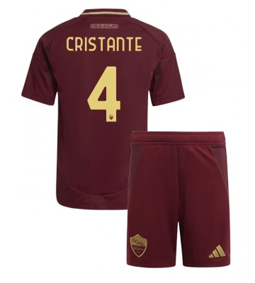 AS Roma Bryan Cristante #4 Primera Equipación Niños 2024-25 Manga Corta (+ Pantalones cortos)